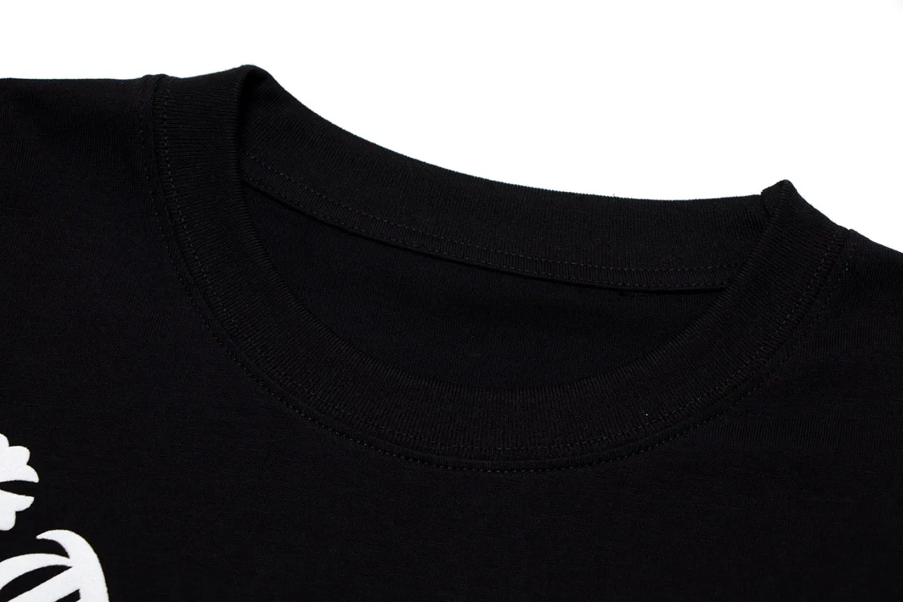 P150 Chrome Hearts Chrome Hearts Sanskrit Letter Foam Printed Short Sleeves Size: SMLXL Color: Black White Gray